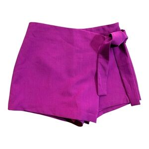 Endless Rose Mini Short Skirt Fuchsia Pink Small Lined Stretch Tie